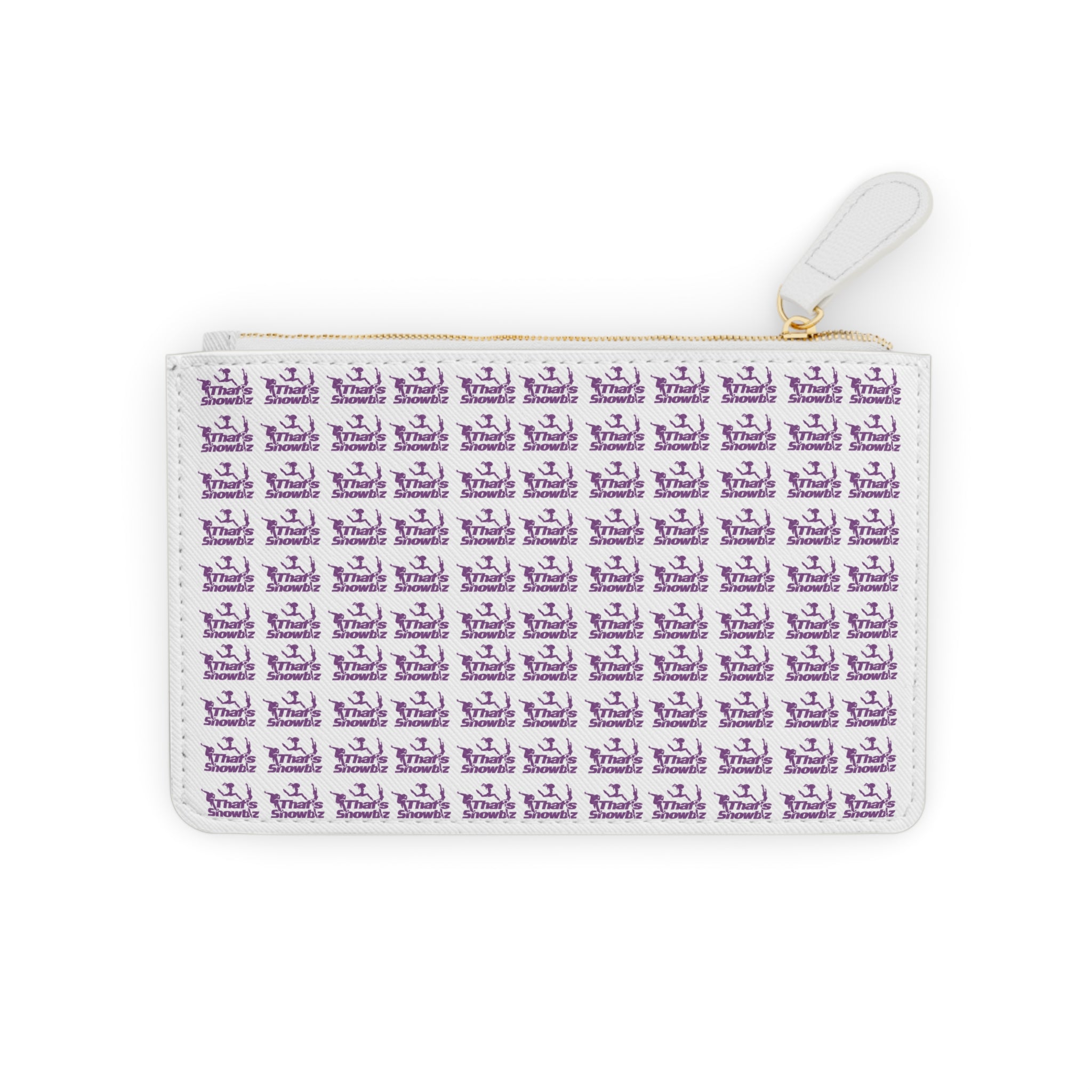 Mini Clutch Bag — Purple Script Repeat Pattern Wristlet