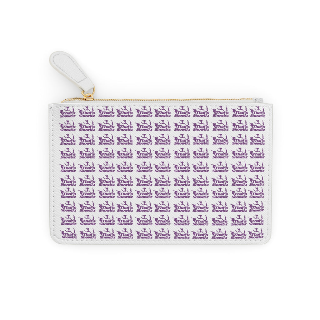 Mini Clutch Bag — Purple Script Repeat Pattern Wristlet